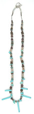 Turquoise Blue Beaded Silver Statement Necklace Boho Southwestern Style