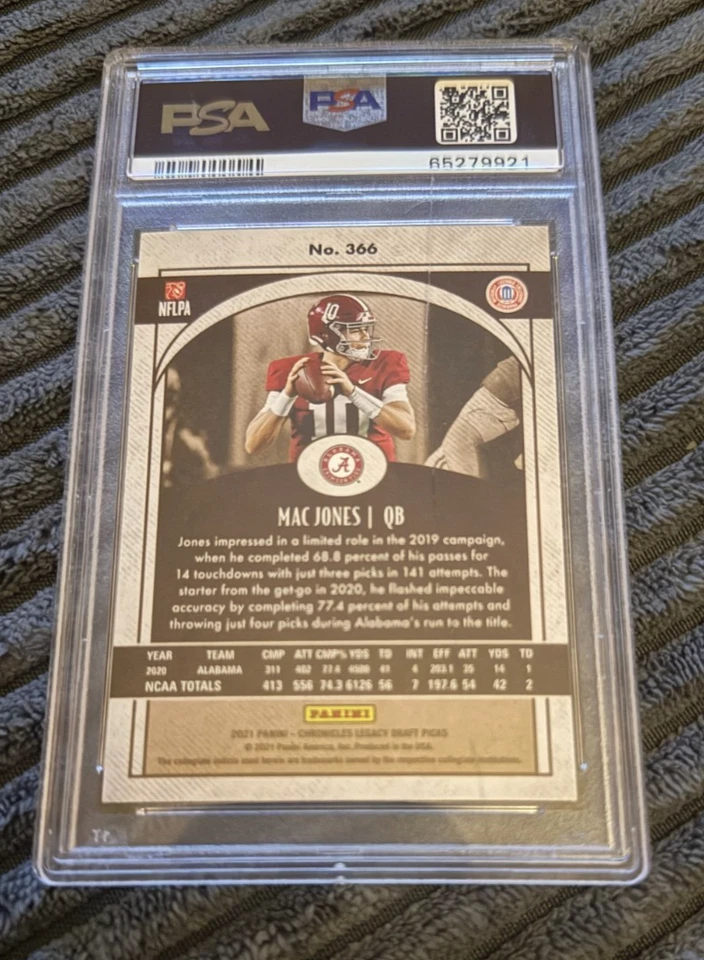 Mac Jones 2021 Panini Chronicles DP PSA 10 - Image 2 of 2