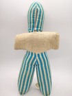 VTG Rare 1950s Cloth Clown Doll Blue Stripes Made In Hong Kong — photo 2