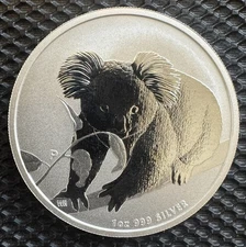 Australia 2010 Koala Bear $1 1 Troy Oz Pure Silver Perth Mint