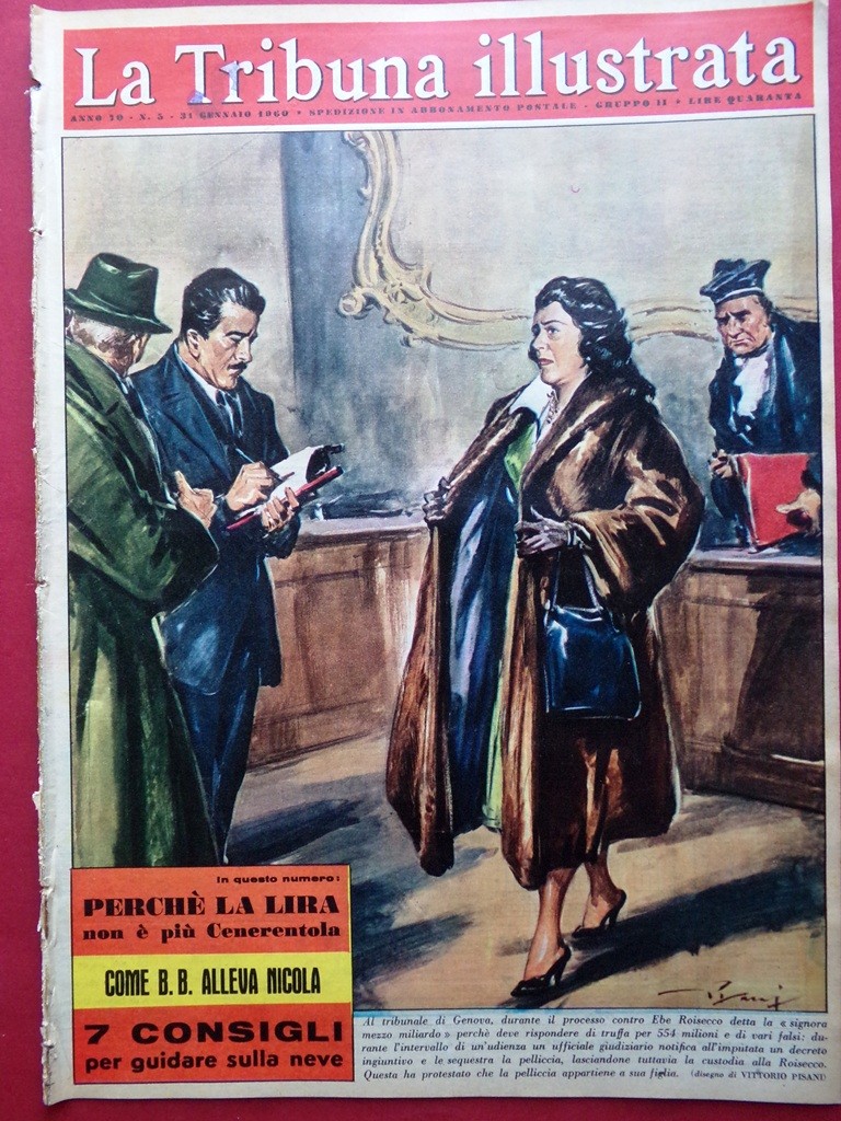 La Tribuna Illustrata 31 Gennaio 1960 Hawkins Baarova Boniperti Marilyn Roisecco