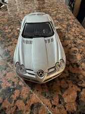 Mercedes-Benz SLR McLaren Diecast Model Car Silver 1:18 Scale (Read)