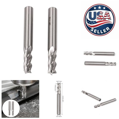 2PC HSS Straight Shank Milling Bits - 4 Flutes, Durable Precision Drill, 7mm