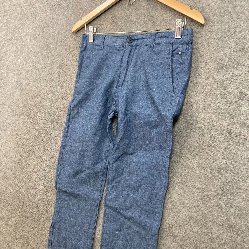 Pantalones Van Heusen Niños 14 Años Azul Mezcla de Lino Rectos Inteligentes Informales 55008 Foto 2 de 4