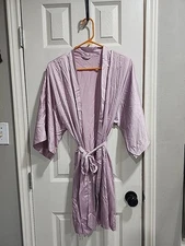 SIORO Women's Synthetic Silk Kimono Robe 3/4 Sleeve Wrap Robe  Pockets Size S