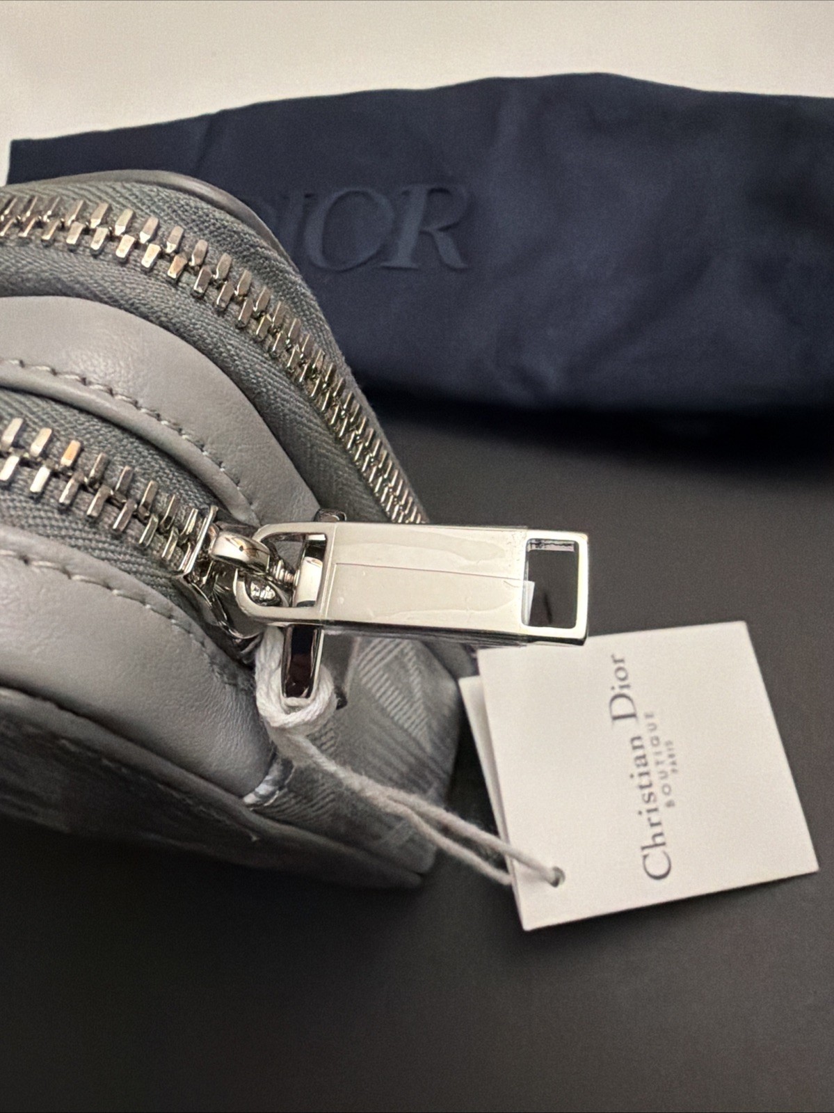 Christian Dior Double Zip Crossbody Pouch CD Diamond Coated Canvas image 6