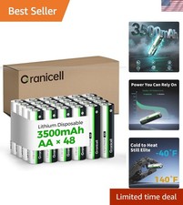 48 Pack Lithium AA Batteries 3500mAh 1.5V for Blink Cameras, Smart Locks, Alarms