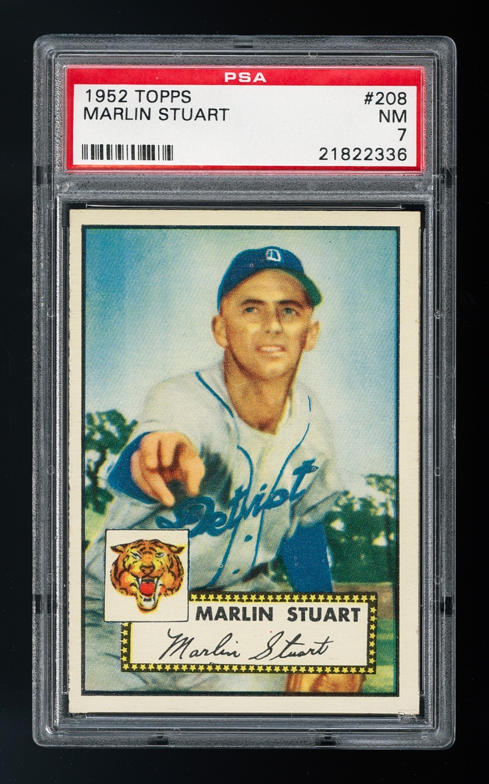 1952 Topps #208 Marlin Stuart PSA 7+ Very strong card!