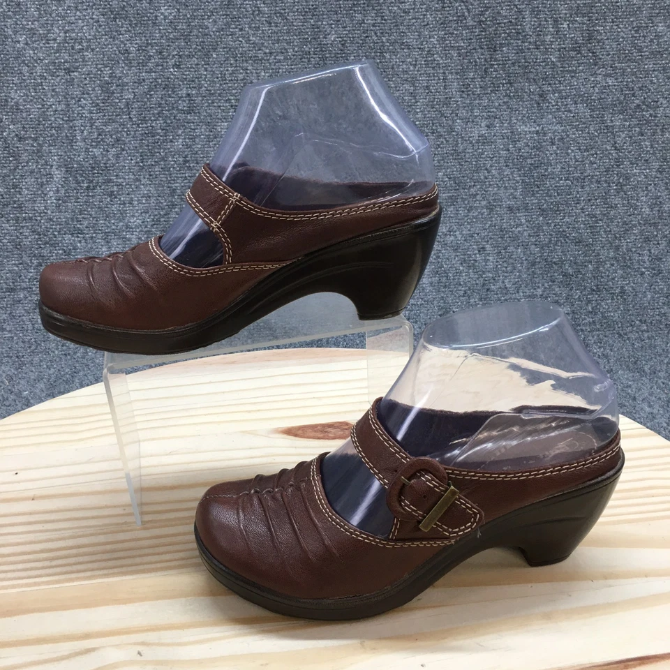 BareTraps Shoes Womens 6 M Huntley Clog Brown Leather Casual Comfort Block Heels - Image 3 of 4