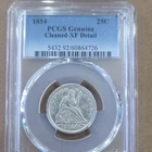 1854 PCGS Seated Liberty Quarter Arrows Genuine Cleaned-XF Detail Silver 25C