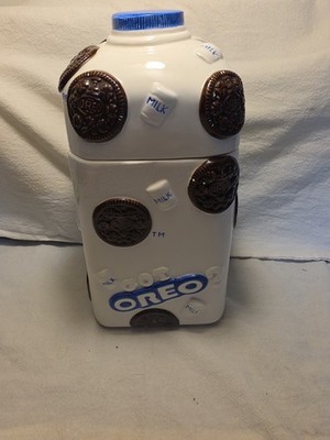 Rare Vintage Nabisco Oreo Cookie Milk Jug Cookie Jar Canister by Houston Harvest