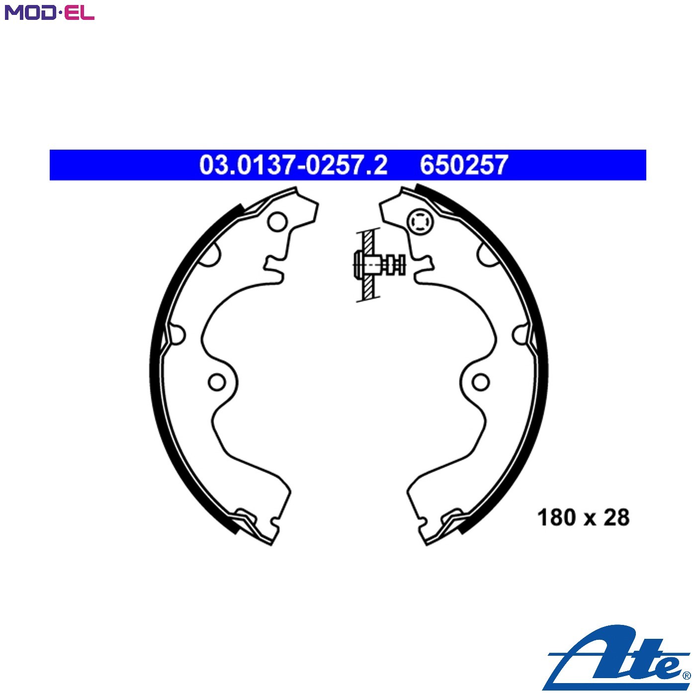 BRAKE SHOE SET 03.0137-0257.2 FOR TOYOTA -E2E2E-E 1.3L 4E-FE 1.3L 1E 1.0L 4cyl