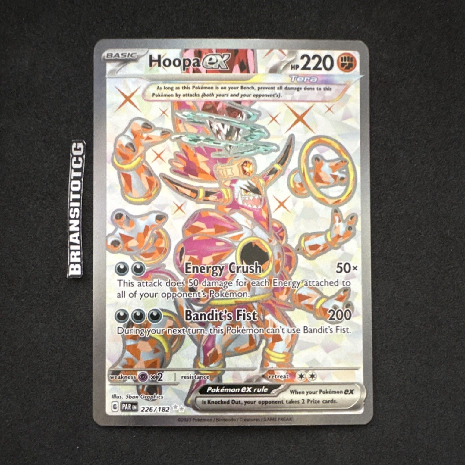 Pokémon Hoopa ex 226/182 SV04: Paradox Rift Ultra Rare Holo Full Art English NM