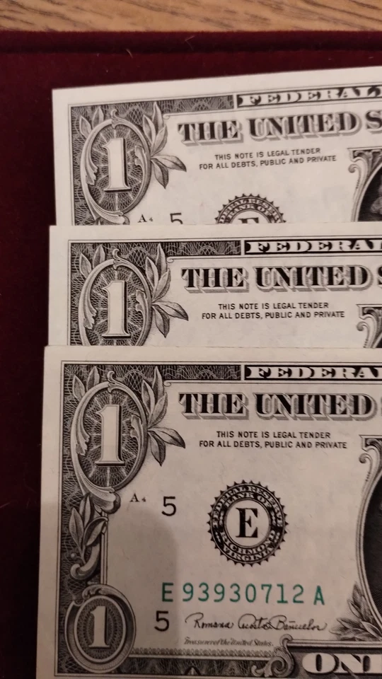 3 1969 series D $1 Bills Federal Reserve. Consecutive. Postmarked July 4 1976. - Image 4 of 4