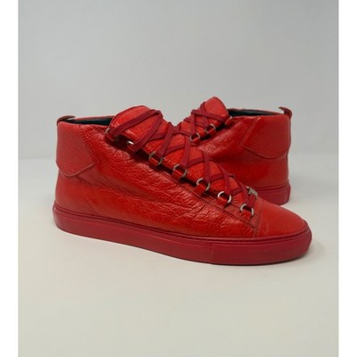 靴 Balenciaga arena high cut swag drip EU44 Balenciaga Arena High Top Sneaker Red Leather Size 11 US 44 EU | eBay