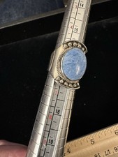 Heavy Signed Hand Crafted Vintage Sterling  Denim Lapis Ring  Size 6