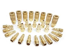  Coupler and Plug Kit (), Industrial Type D, 1/4 in. NPT, Solid Brass 28 Piece