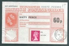 GB 1985 used 63p Postal Order
