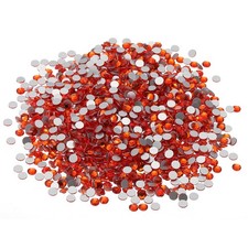 SS16/1440Pcs Glass Diamante Rhinestone, Man Made Gems, Orange Red