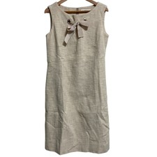MissJ Tweed Ribbon Dress, Size 38, Beige Women USED