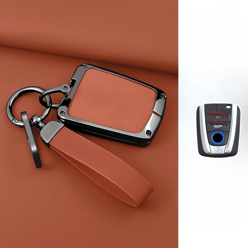 Funda Carcasa Llavero Control Remoto Inteligente Coche Aleación de Zinc Cuero Para BMW i3 i8 Series Foto 3 de 4
