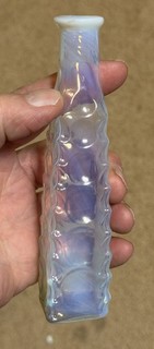 ANTIQUE FIERY OPALESCENT THUMB PRINT OR DIMPLED COLOGNE BOTTLE...MAY BE SANDWICH