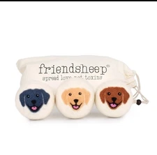 Friendsheep, Wool Ecro Dryer Balls, Happy Dogs Set Of 3