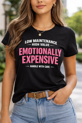 Women's Black Emotionally Expensive Tee