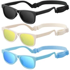 Polarized Baby Toddler Sunglasses 3 Pack UV Protection 0-24 Months