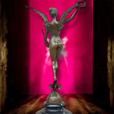 Bronze Sculpture Statue Woman Marble Nymph A Bofill Art Mythological WREATH Deco