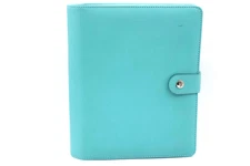Lux Productivity Turquoise Blue Binder Planner Journal 6-Ring Organizer Snap New