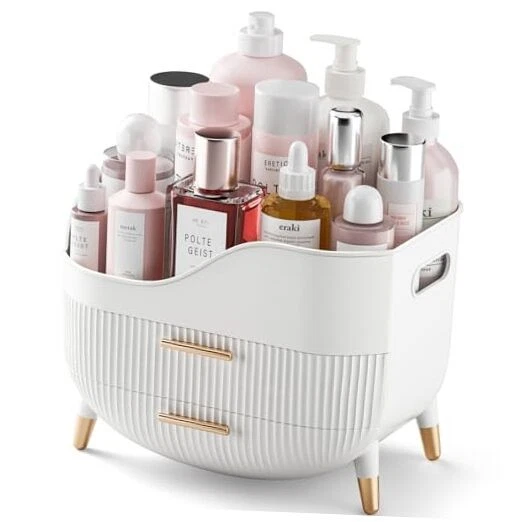 Makeup Organizer with Drawers,Skincare Organizer for Vanity,Storage Box White