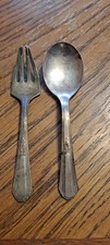 WM Rogers  Son AA IS Paris Baby Child Spoon Fork Set Vintage 1931