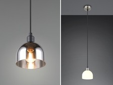 Pendelleuchte kleine Küchenlampe hängend 1-flammig mit Lampenschirm Glas Ø 12cm