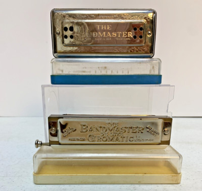 Vintage Bandmaster Harmonics Lot of 2 Made in GDR w/Cases