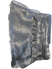 BCBG MAXAZRIA Silver Sequin Evening Purse Handbag Zipper Closure