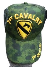1st Cavalry US Army Hat Green/Black Camo Embroidered Military Adjustable Cap