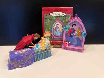 Disney Hallmark Sleeping Beauty Christmas Ornaments Set of Two