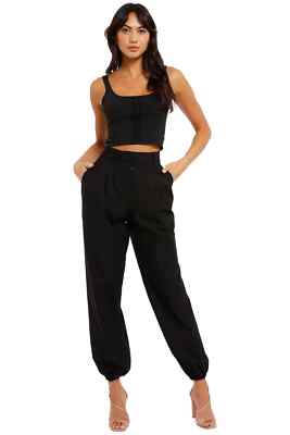ESSE Collected Black Tapered Trouser Size 8 AU Minimal Chic pre owned