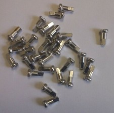New Silver Anodized 2.0 14g 12 Mm Alloy Aluminum Spoke Nipples 30 Pcs.