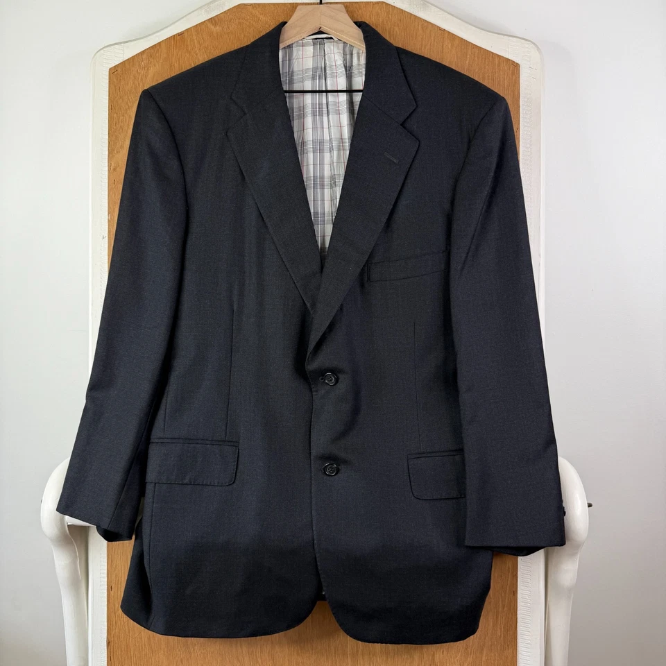 Traje Tom James Para Hombre 42S Gris Carbón 2 Botones Real Clásico Holanda Lana Jerez Foto 2 de 4