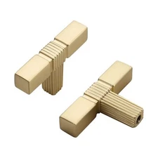 10 Pack Brushed Gold Cabinet Knobs 1.9 Inch49.5mm Cabinet Hardware Square Bar...