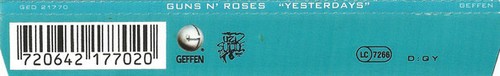 GEFFEN PROMO CD GED21770: Guns N' Roses - Yesterdays, 1992 GERMANY 4-Trax OOP NM - Picture 4 of 5