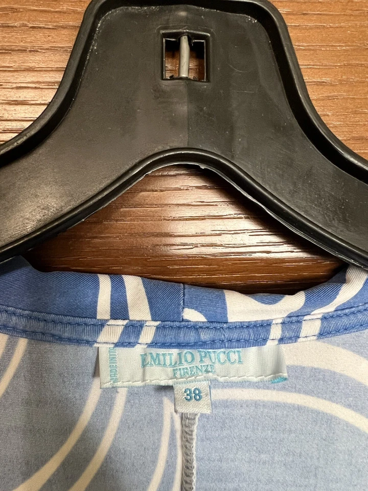 VESTIDO EMILIO PUCCI FIRENZE FUNDA HASTA LA RODILLA RARO JERSEY DE SEDA ESTAMPADO TALLA 38 Foto 4 de 4