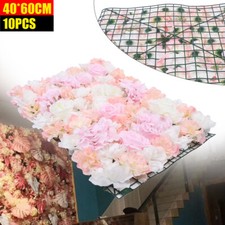 10Pcs Artificial Silk Flower Wall Panel Banquet Wedding Party Decor Hydrangea