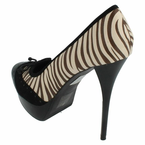 Ladies F9490 stripe court shoe by Spot On £5.99 - Picture 7 of 17