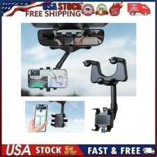 Universal 360 Rotation Car Rear View Mirror Mount Stand GPS Cell Phone Holder US