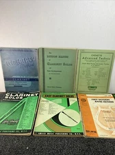 Vintage Lot of 6 Clarinet Sheet Music Book Rubank Ditson Chenette Amsco Belwin