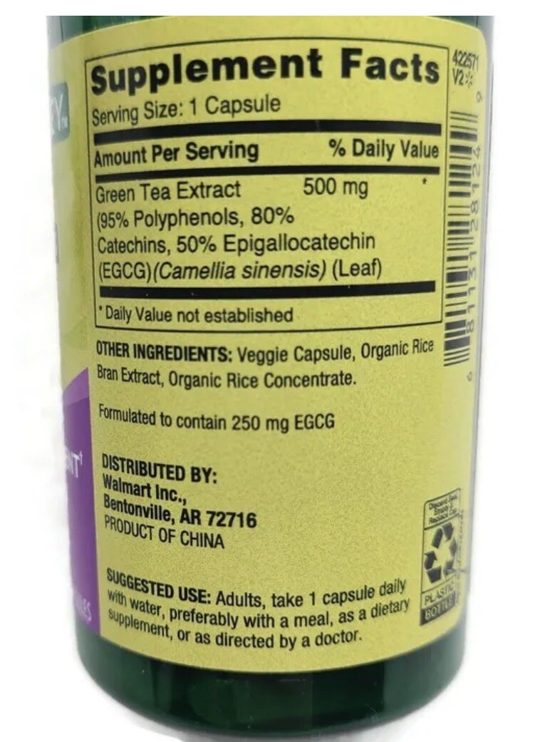 Spring Valley Green Tea Standardized Extract 2 Pack 120 Capsules Total