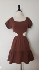 New Dress Size Small XS Brown Cut Out Tea Garden Brunch
